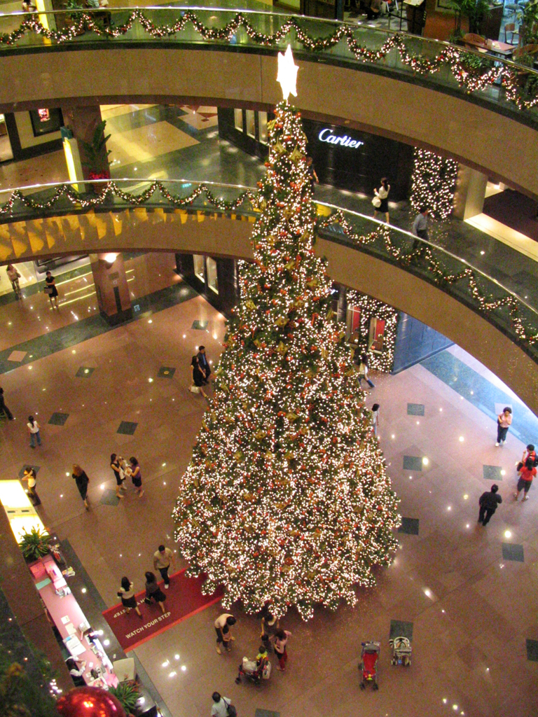 Large decorated Christmas tree